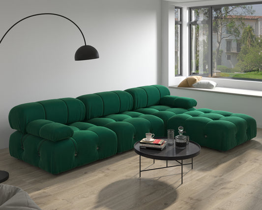 Atunus SF-105 Mario Bellini L-Shaped Velvet Modular Sectional Sofa