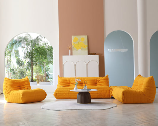 Modular Floor Sofa Set, a contemporary seating solution designed for ultimate comfort and style ..orange