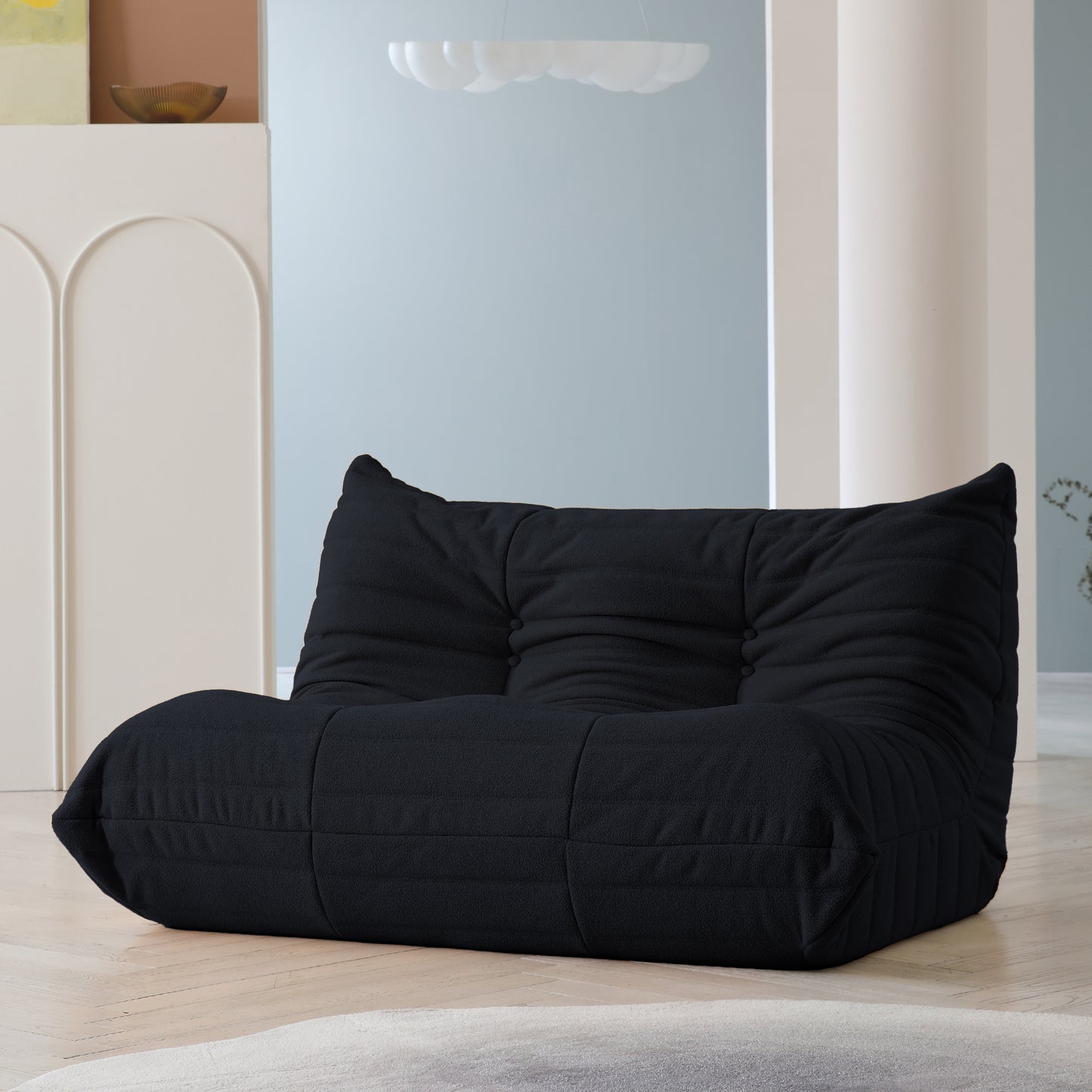 Modular Floor Sofa Set, a contemporary seating solution designed for ultimate comfort and style ..Black