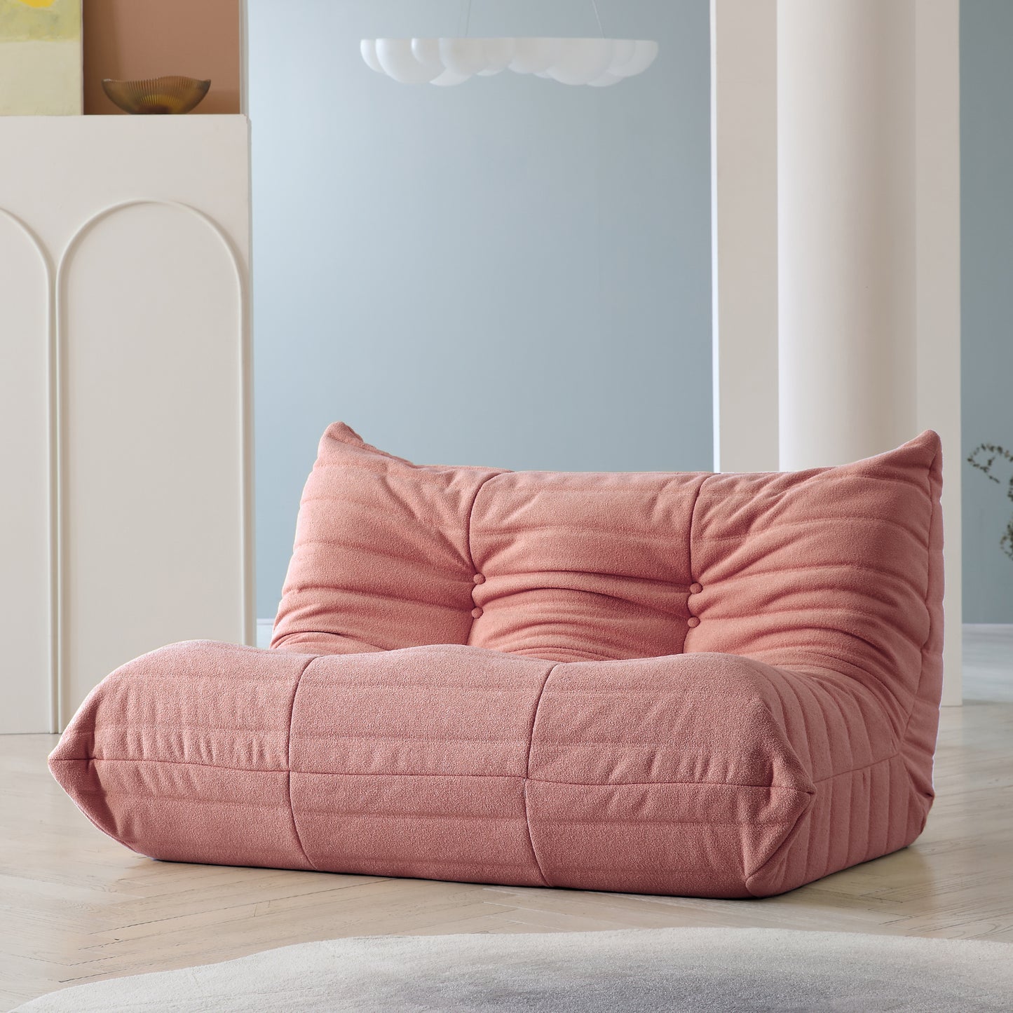 Modular Floor Sofa Set, a contemporary seating solution designed for ultimate comfort and style ..Pink