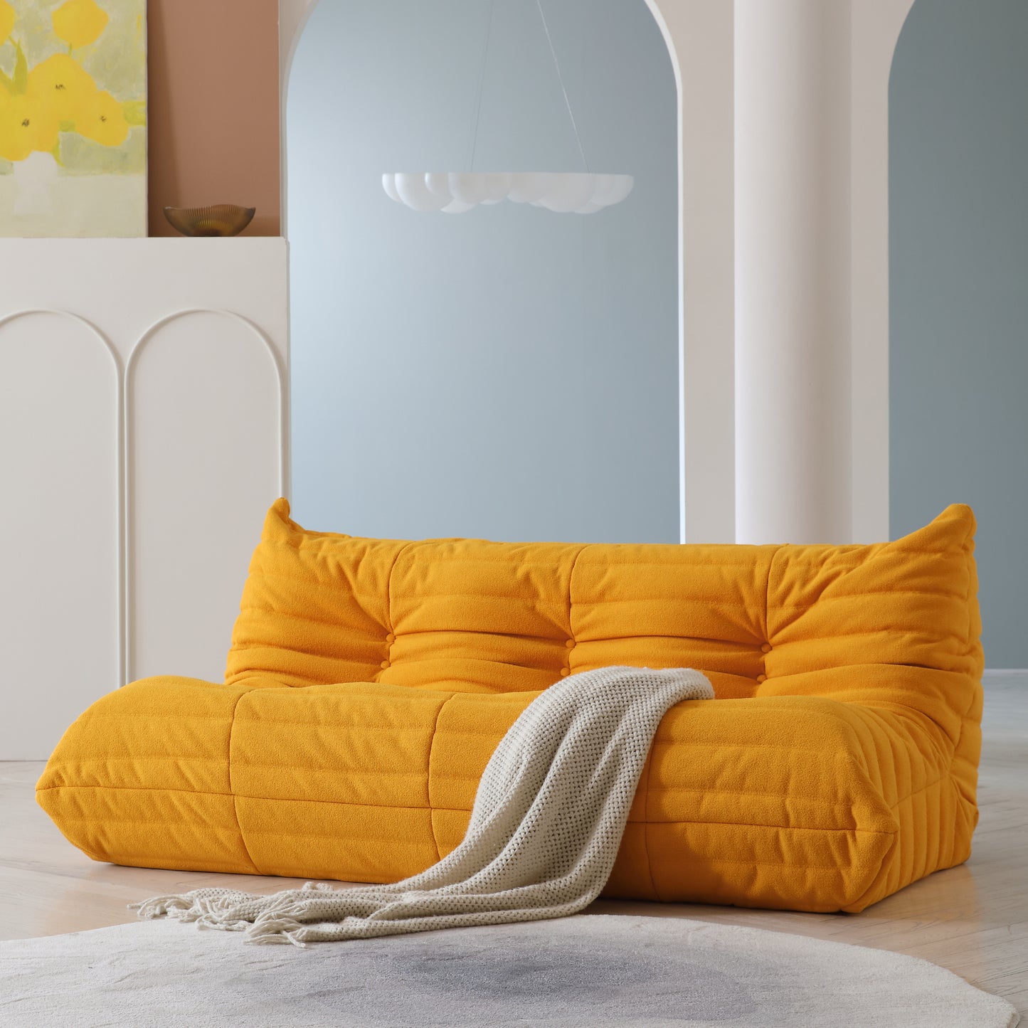 Modular Floor Sofa Set, a contemporary seating solution designed for ultimate comfort and style ..orange