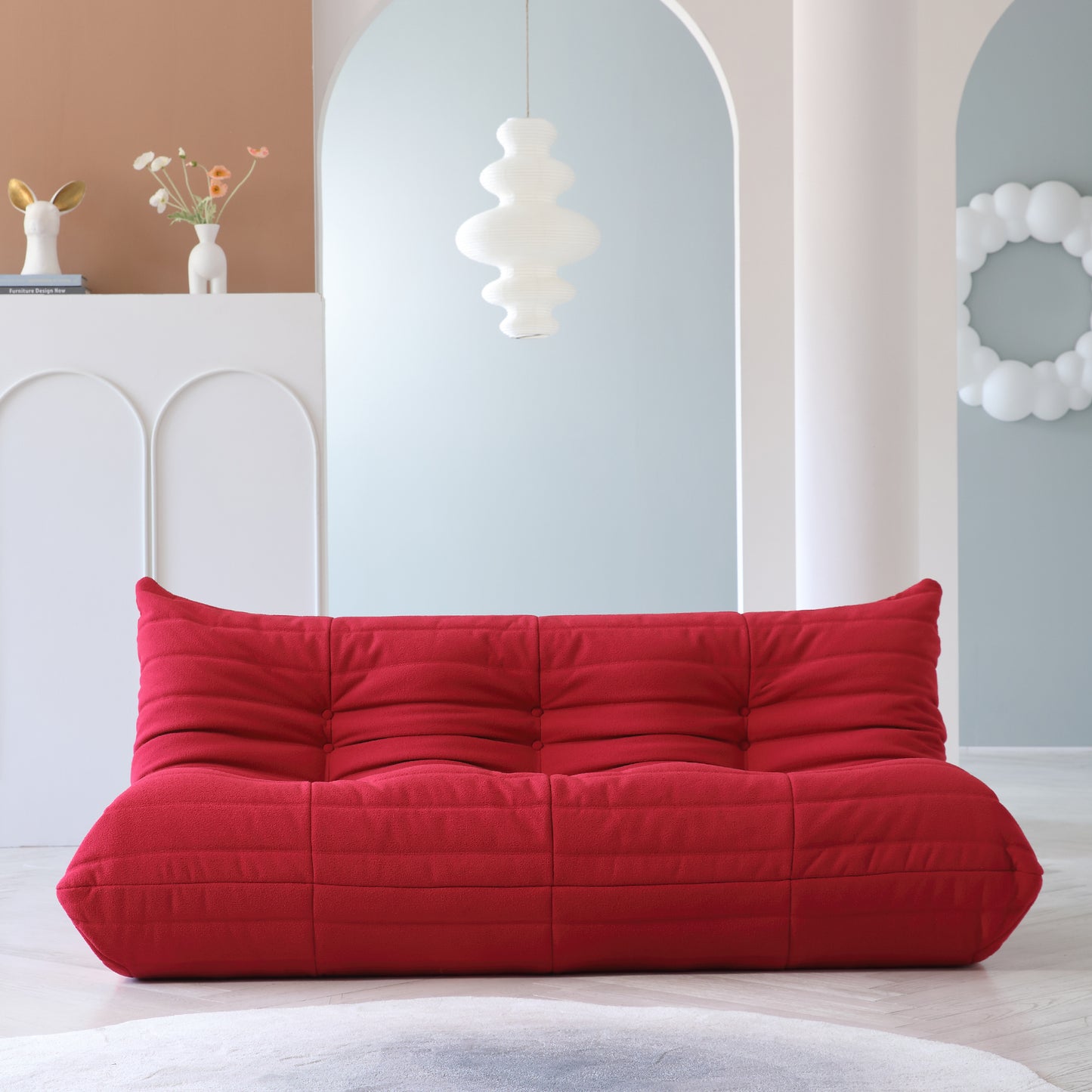 Modular Floor Sofa Set, a contemporary seating solution designed for ultimate comfort and style ..Red