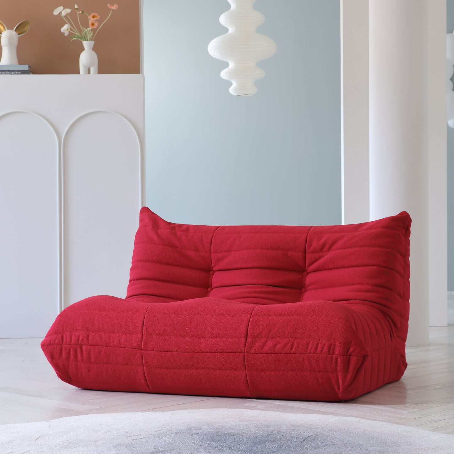 Modular Floor Sofa Set, a contemporary seating solution designed for ultimate comfort and style ..Red