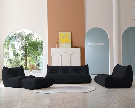 Modular Floor Sofa Set, a contemporary seating solution designed for ultimate comfort and style ..Black