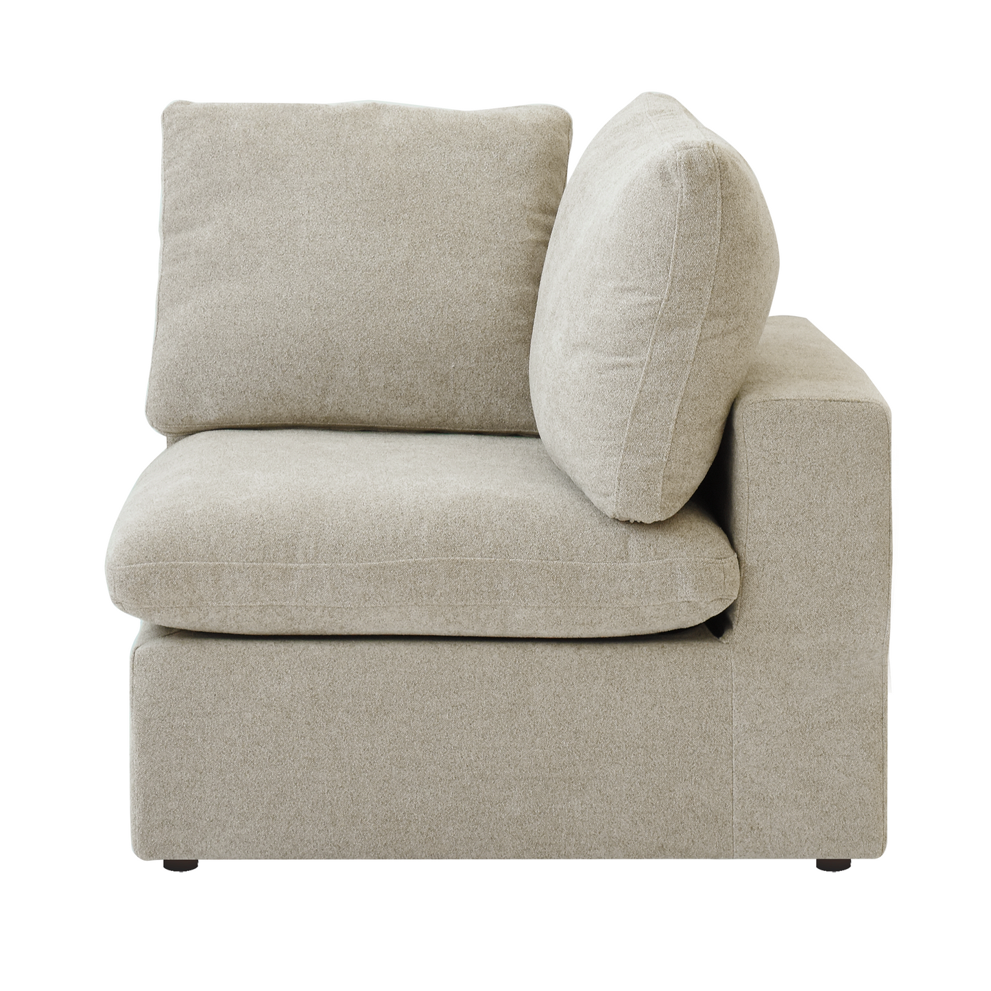 luxurious Corduroy Sectional Sofa Set (Beige) is crafted with a wooden frame and sponge filling, offering durability and comfort. Its modular design and modern style make it versatile for various settings like living rooms, villas, or hotels.