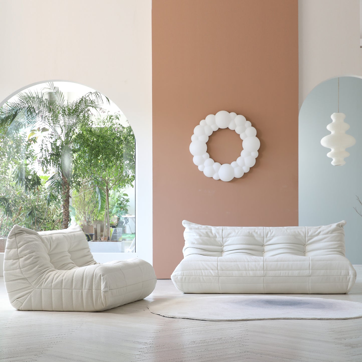 Modular Floor Sofa Set, a contemporary seating solution designed for ultimate comfort and style ..white