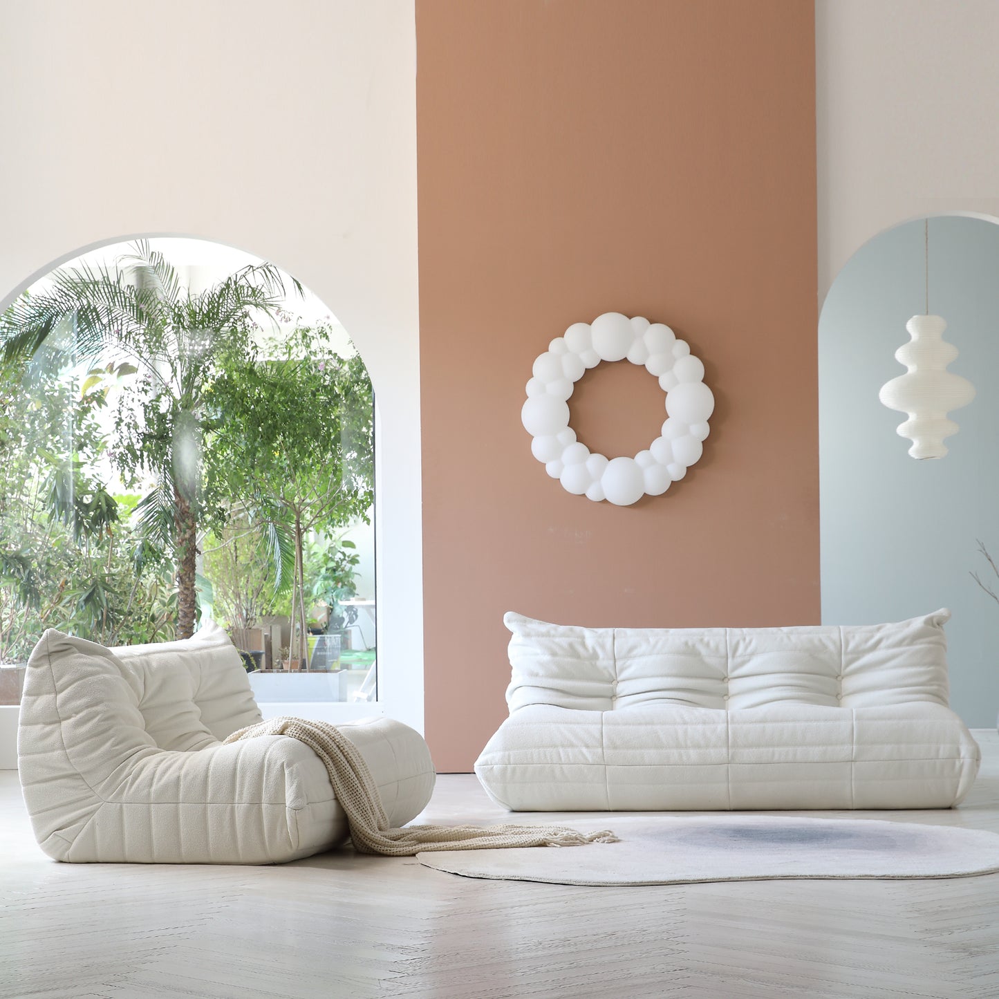 Modular Floor Sofa Set, a contemporary seating solution designed for ultimate comfort and style ..white