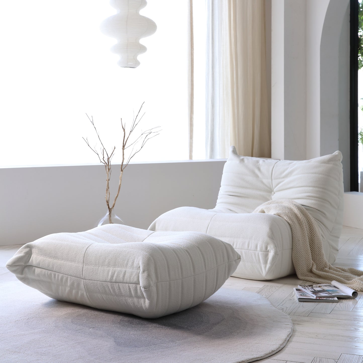 Modular Floor Sofa Set, a contemporary seating solution designed for ultimate comfort and style ..white