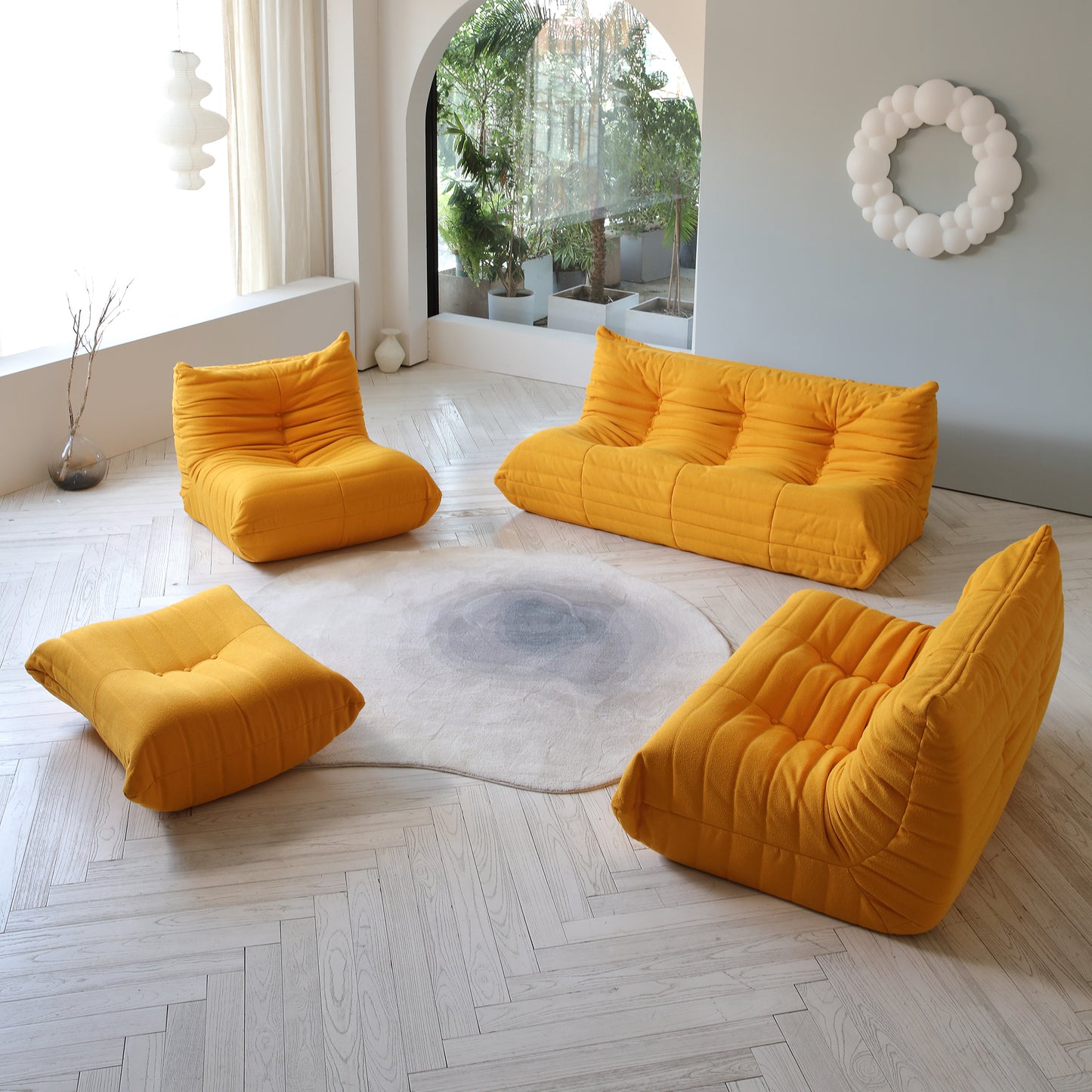 Modular Floor Sofa Set, a contemporary seating solution designed for ultimate comfort and style ..orange