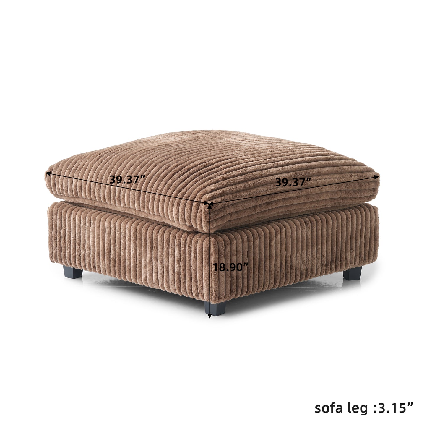 luxurious Corduroy Sectional Sofa Set is crafted with a wooden frame and sponge filling, offering durability and comfort. Its modular design and modern style make it versatile for various settings like living rooms, villas, or hotels.