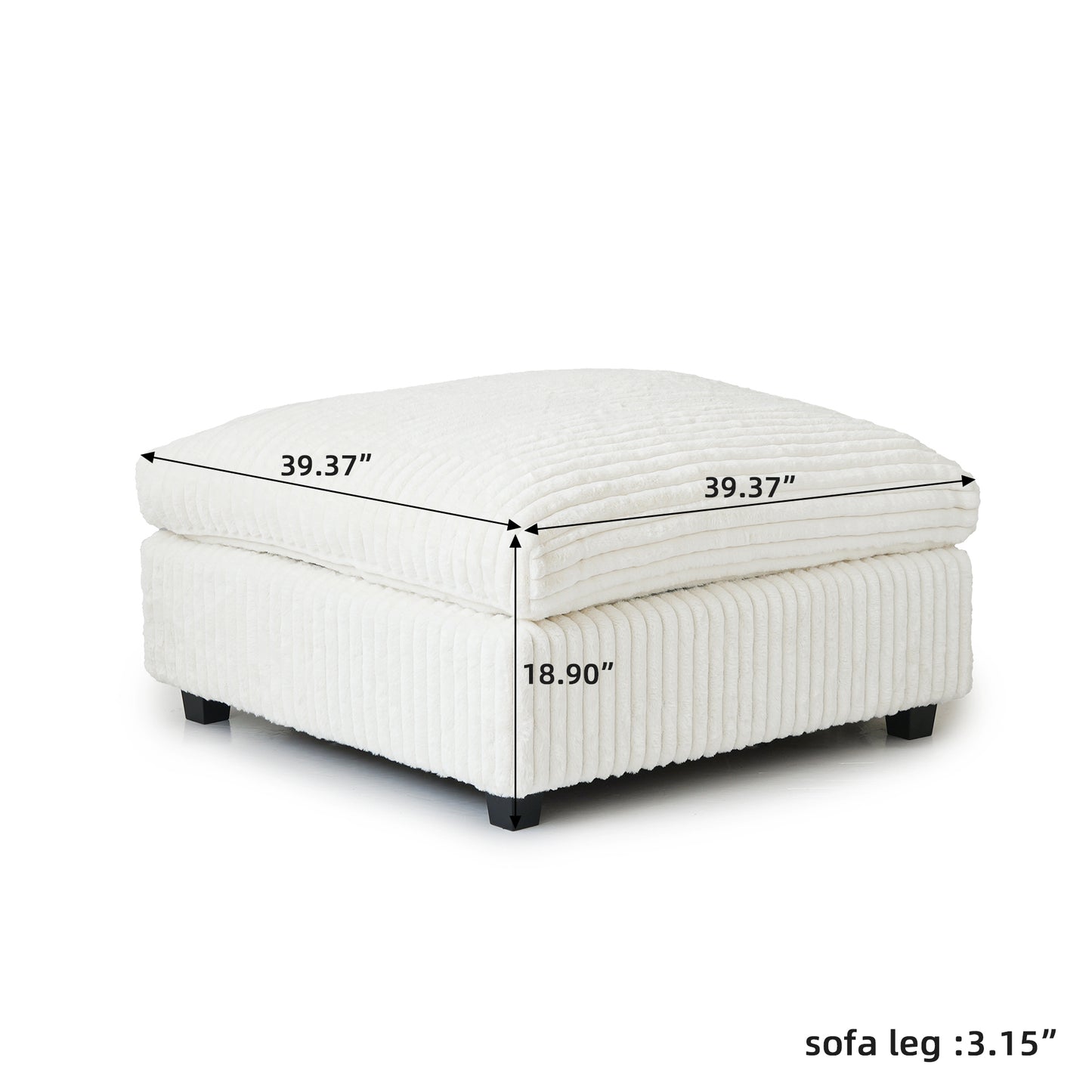 luxurious Corduroy Sectional Sofa Set is crafted with a wooden frame and sponge filling, offering durability and comfort. Its modular design and modern style make it versatile for various settings like living rooms, villas, or hotels.