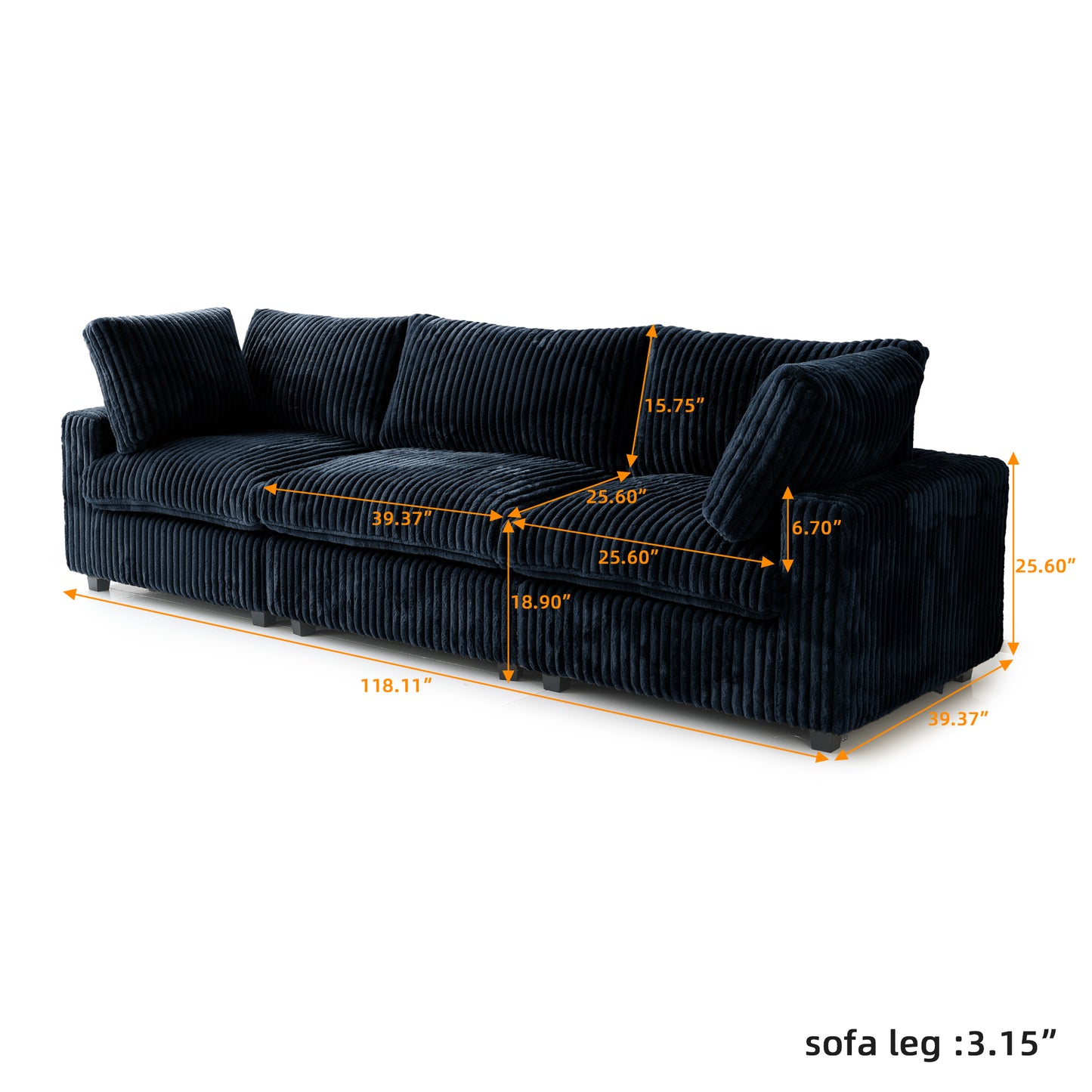 luxurious Corduroy Sectional Sofa Set is crafted with a wooden frame and sponge filling, offering durability and comfort. Its modular design and modern style make it versatile for various settings like living rooms, villas, or hotels. (Copy)