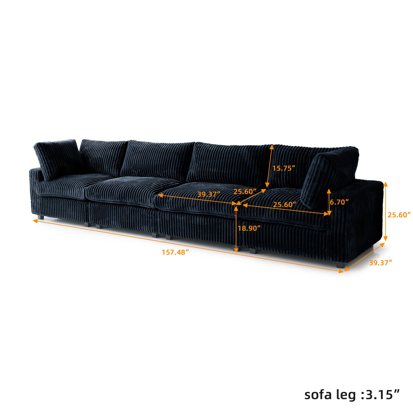 luxurious Corduroy Sectional Sofa Set is crafted with a wooden frame and sponge filling, offering durability and comfort. Its modular design and modern style make it versatile for various settings like living rooms, villas, or hotels. (Copy)