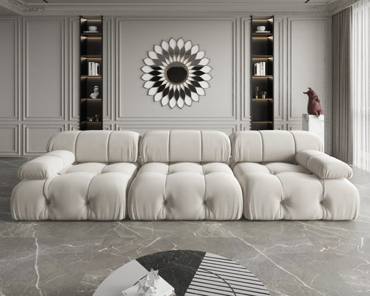 Atunus SF-105 Mario Bellini L-Shaped Velvet Modular Sectional Sofa