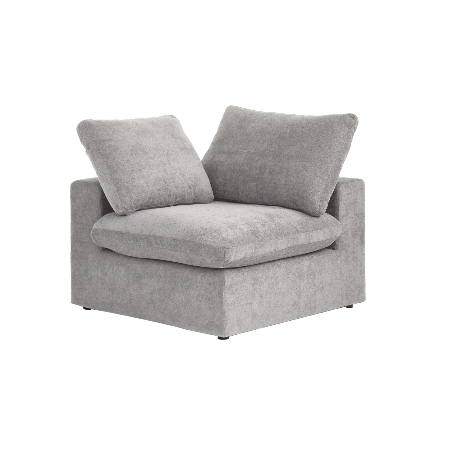 luxurious Corduroy Sectional Sofa Set (Gray) is crafted with a wooden frame and sponge filling, offering durability and comfort. Its modular design and modern style make it versatile for various settings like living rooms, villas, or hotels.