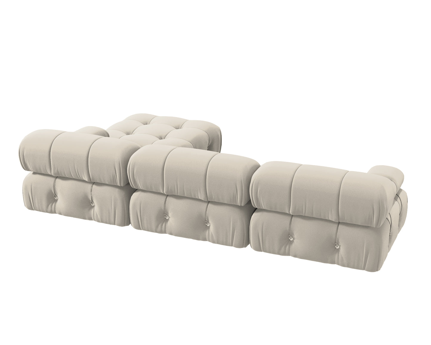Atunus SF-105 Mario Bellini L-Shaped Velvet Modular Sectional Sofa