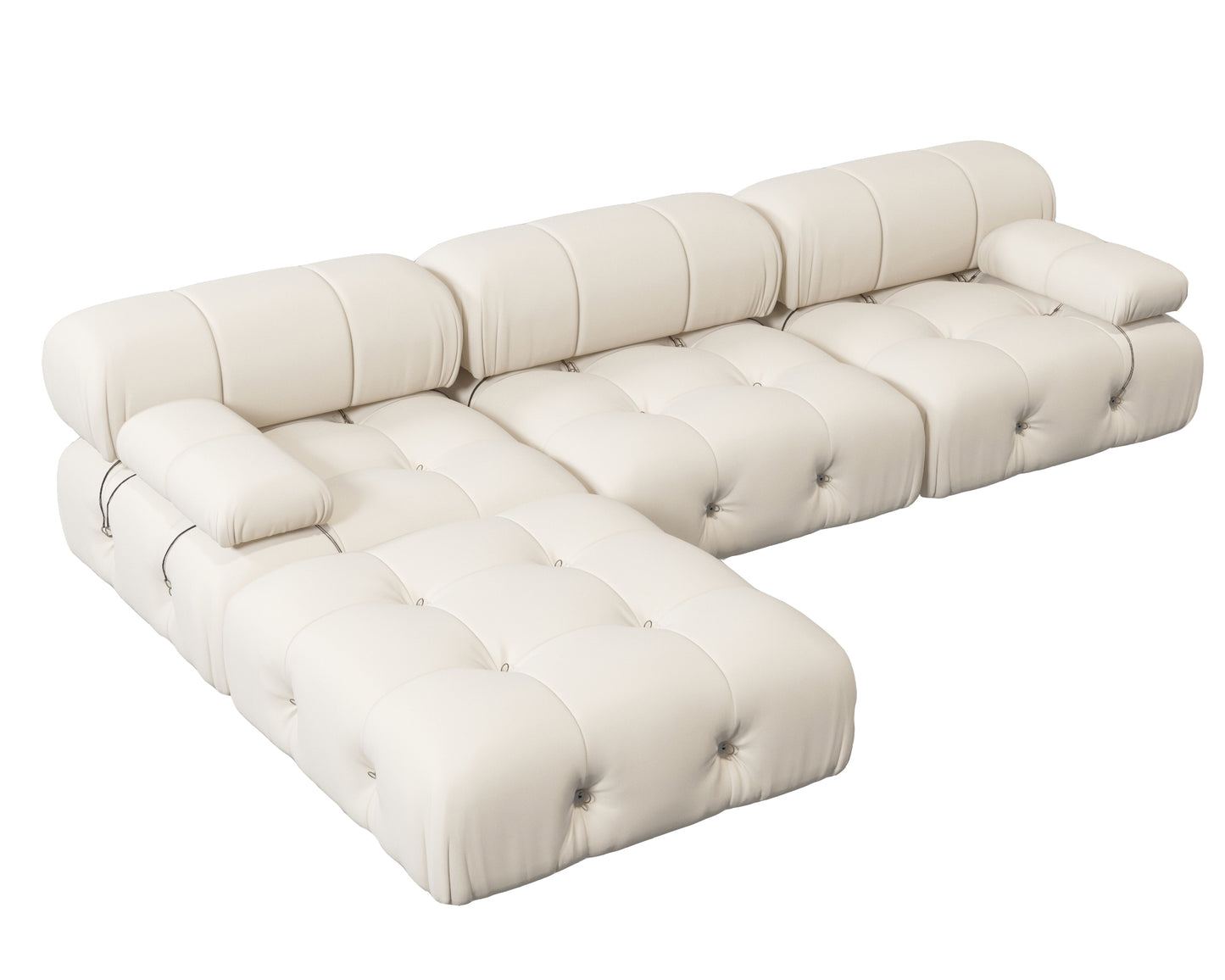 Atunus SF-105 Mario Bellini L-Shaped Velvet Modular Sectional Sofa