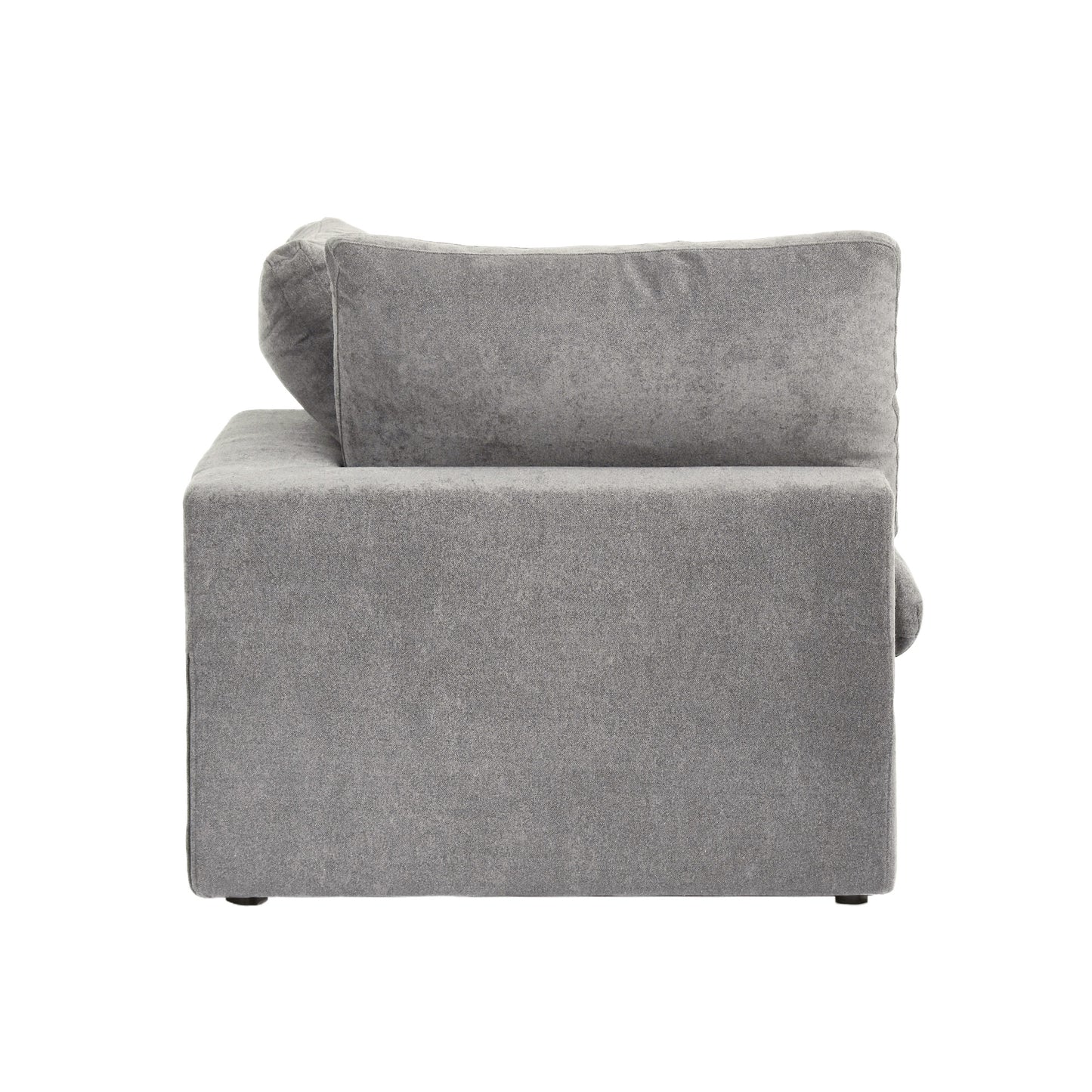 luxurious Corduroy Sectional Sofa Set (Gray) is crafted with a wooden frame and sponge filling, offering durability and comfort. Its modular design and modern style make it versatile for various settings like living rooms, villas, or hotels.