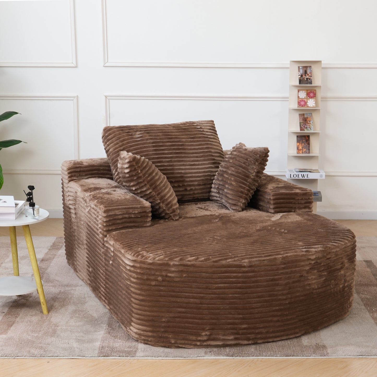 Atunus Modern Oval Corduroy Single Seat Sofa Chair