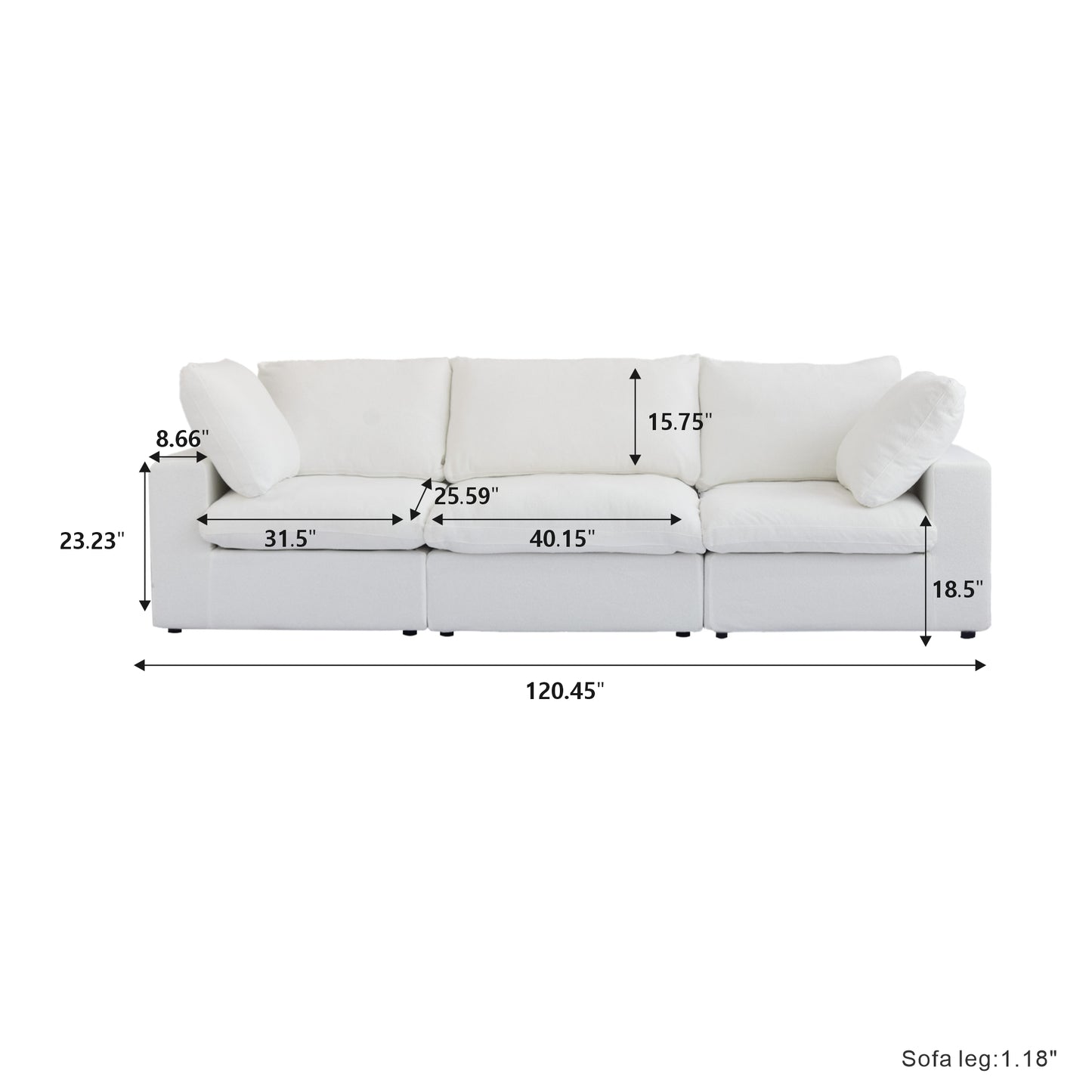 luxurious Corduroy Sectional Sofa Set (White) is crafted with a wooden frame and sponge filling, offering durability and comfort. Its modular design and modern style make it versatile for various settings like living rooms, villas, or hotels.