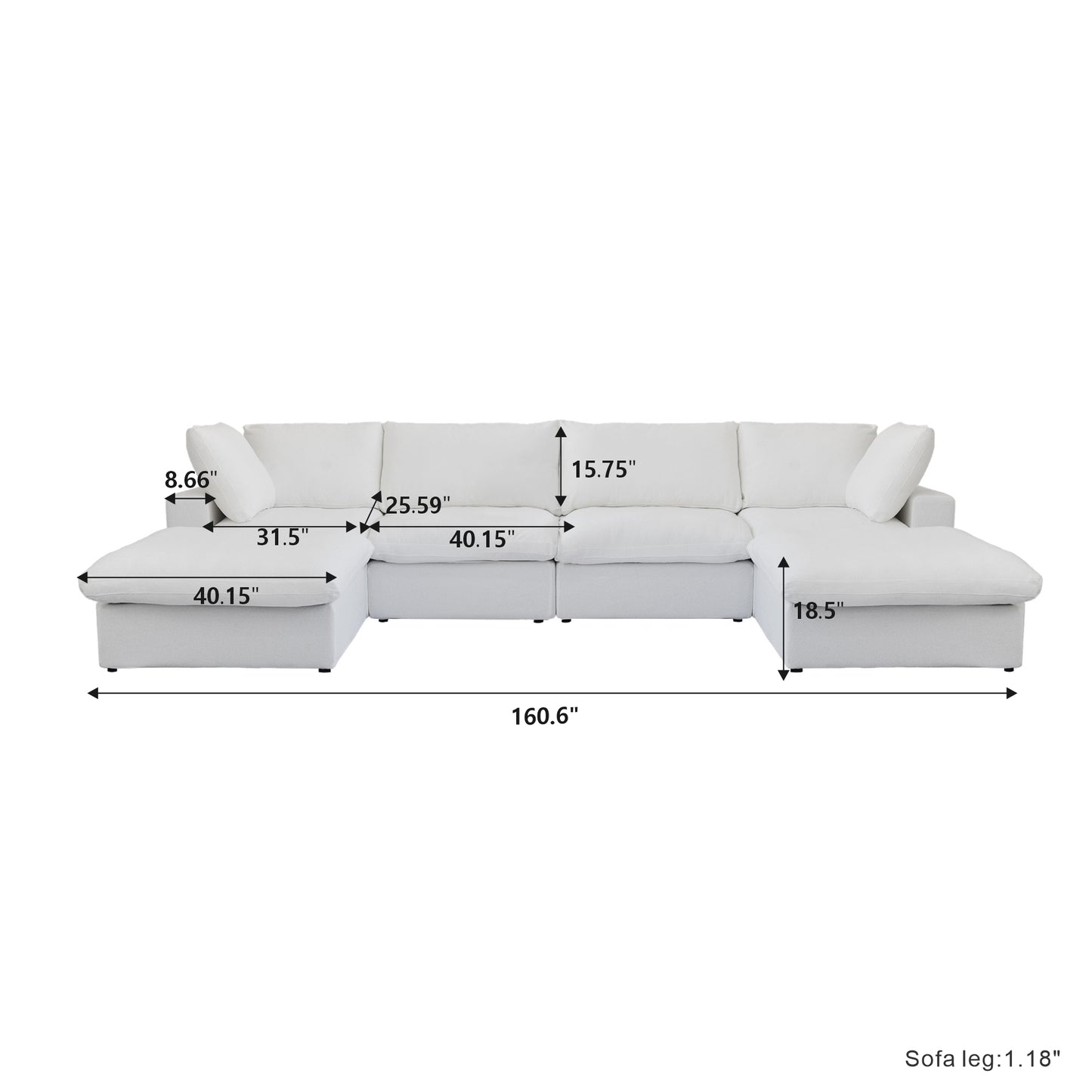 luxurious Corduroy Sectional Sofa Set (White) is crafted with a wooden frame and sponge filling, offering durability and comfort. Its modular design and modern style make it versatile for various settings like living rooms, villas, or hotels.