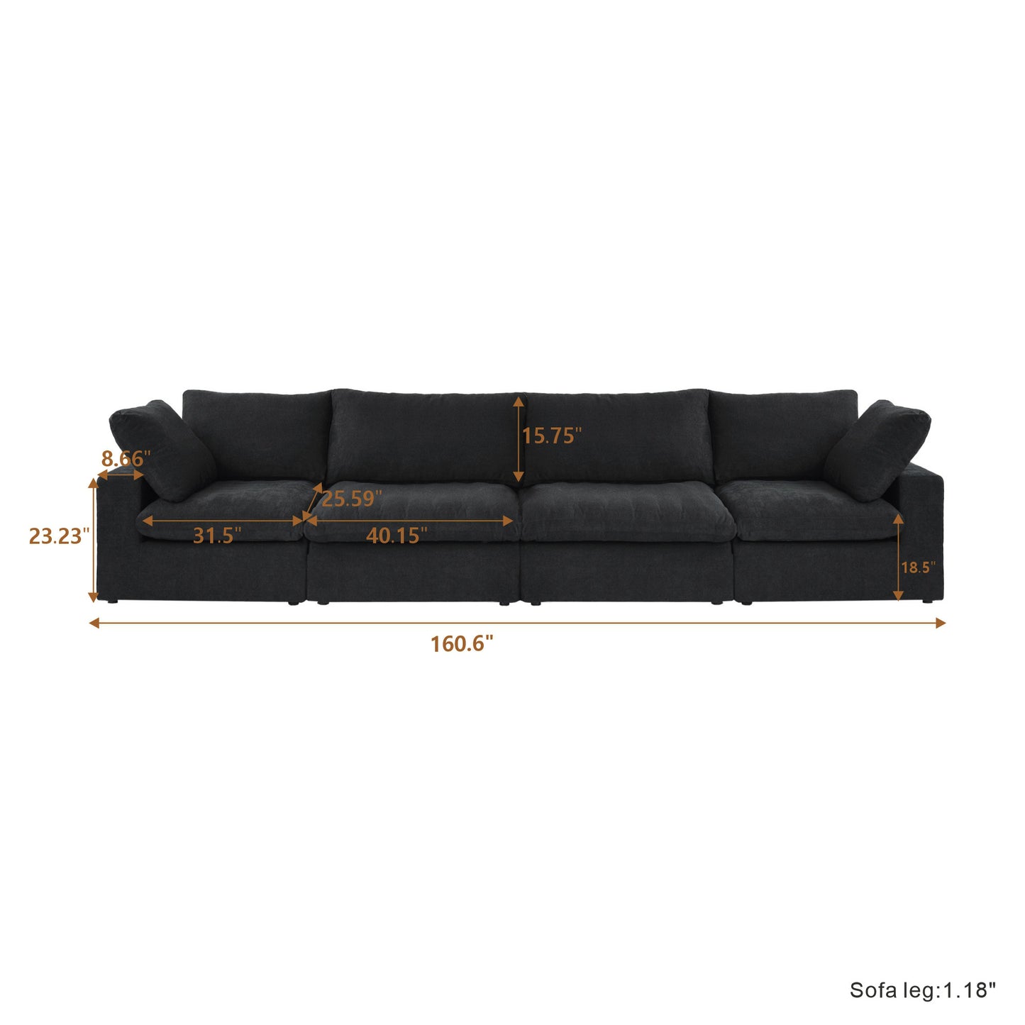 luxurious Corduroy Sectional Sofa Set (Black) is crafted with a wooden frame and sponge filling, offering durability and comfort. Its modular design and modern style make it versatile for various settings like living rooms, villas, or hotels.