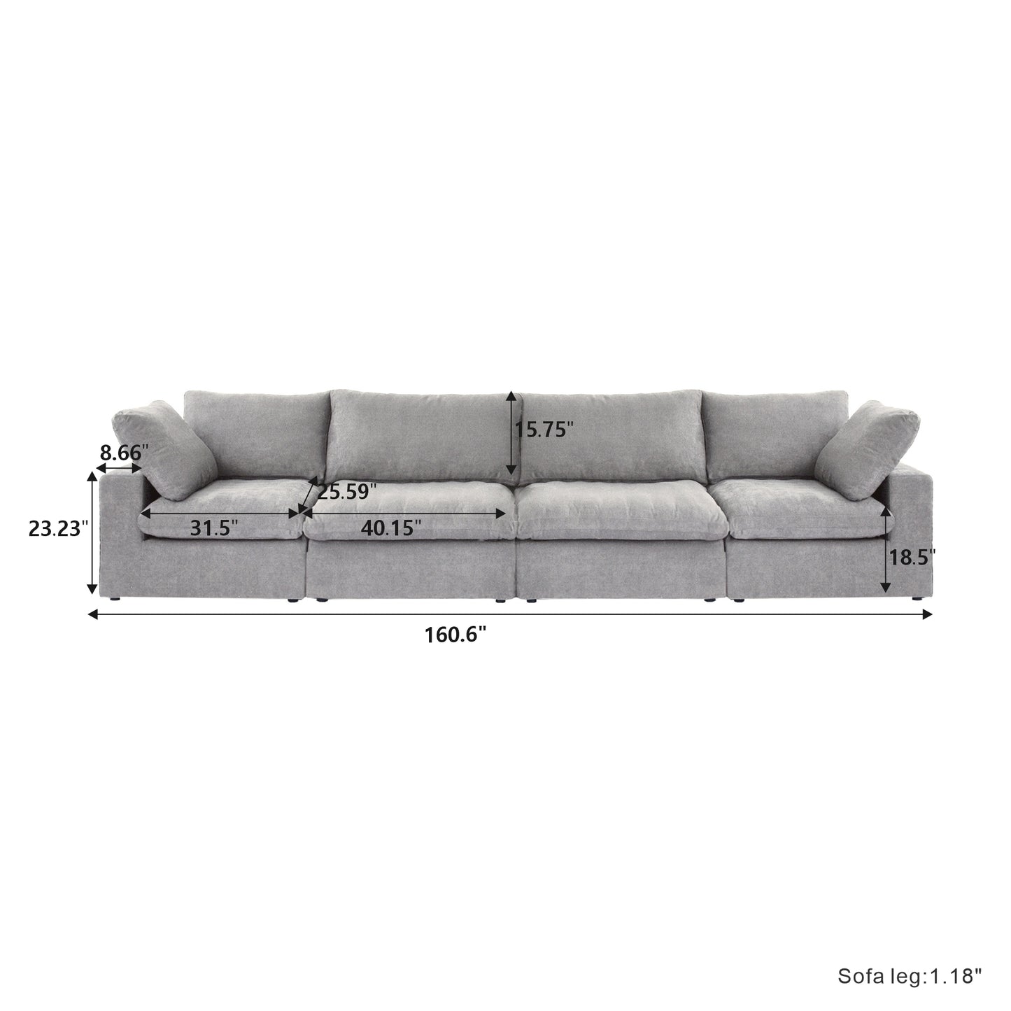 luxurious Corduroy Sectional Sofa Set (Gray) is crafted with a wooden frame and sponge filling, offering durability and comfort. Its modular design and modern style make it versatile for various settings like living rooms, villas, or hotels.