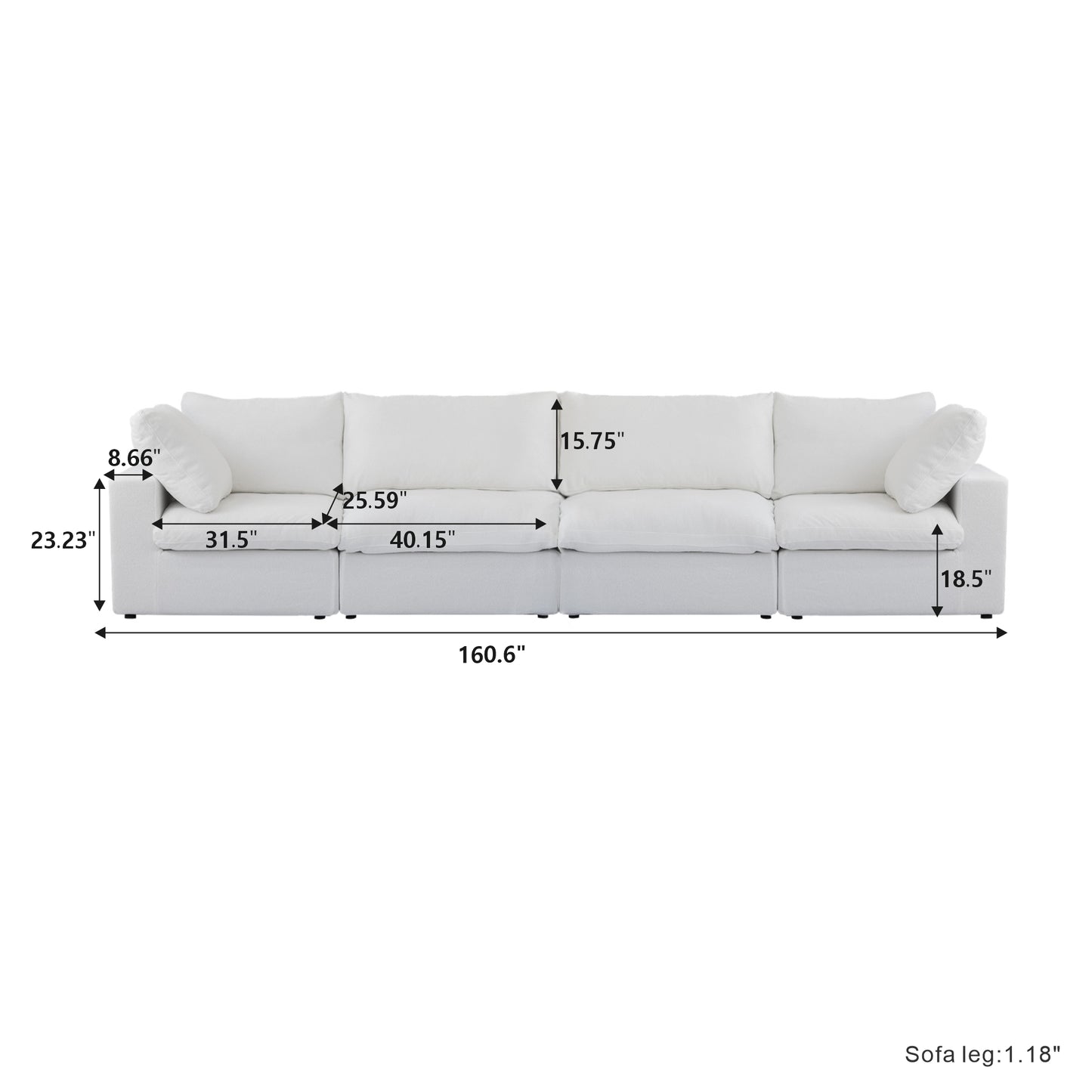 luxurious Corduroy Sectional Sofa Set (White) is crafted with a wooden frame and sponge filling, offering durability and comfort. Its modular design and modern style make it versatile for various settings like living rooms, villas, or hotels.