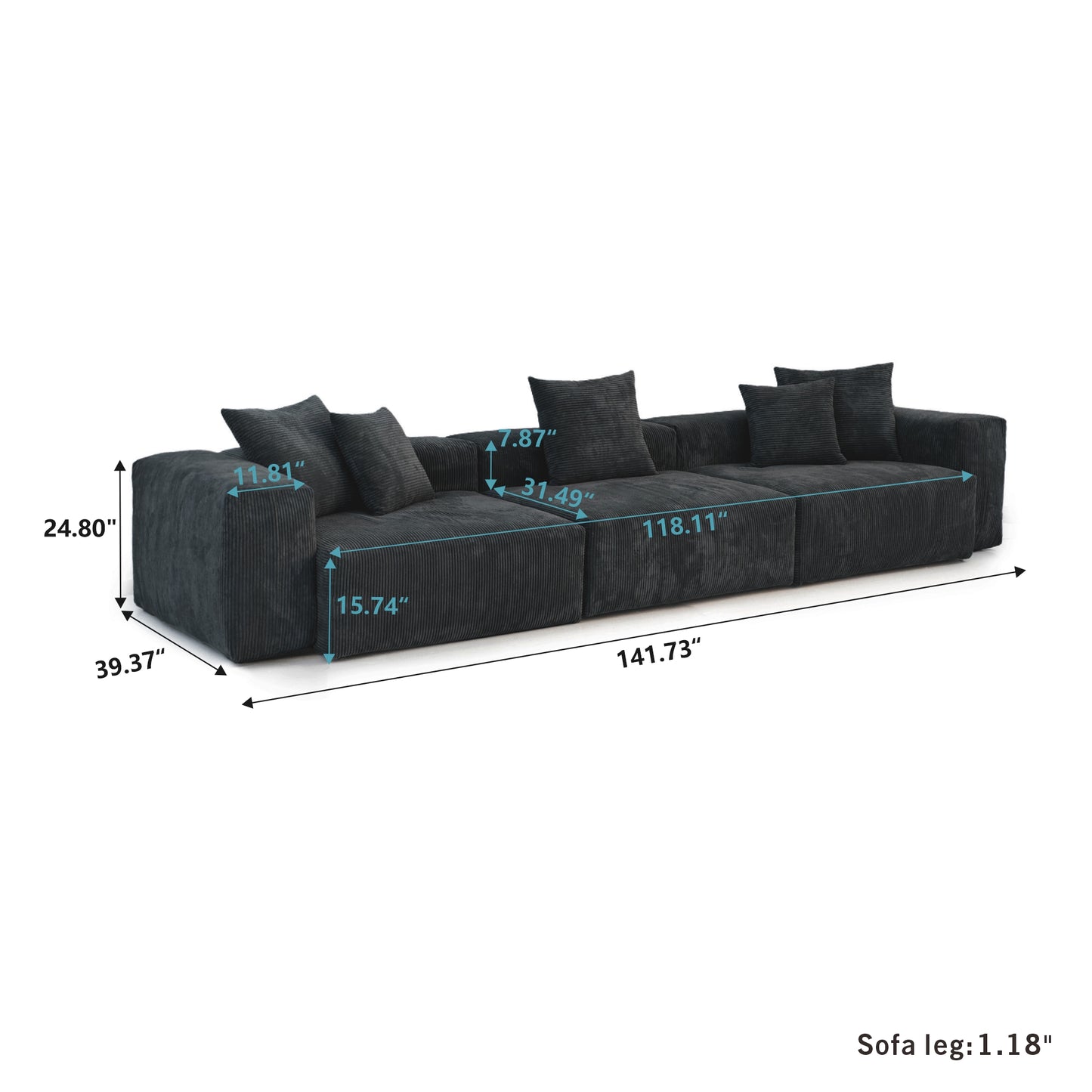 Durable modern sofa suitable for living room, office and hotel ....Black