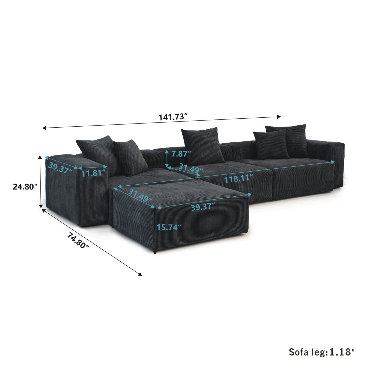 Durable modern sofa suitable for living room, office and hotel ....Black