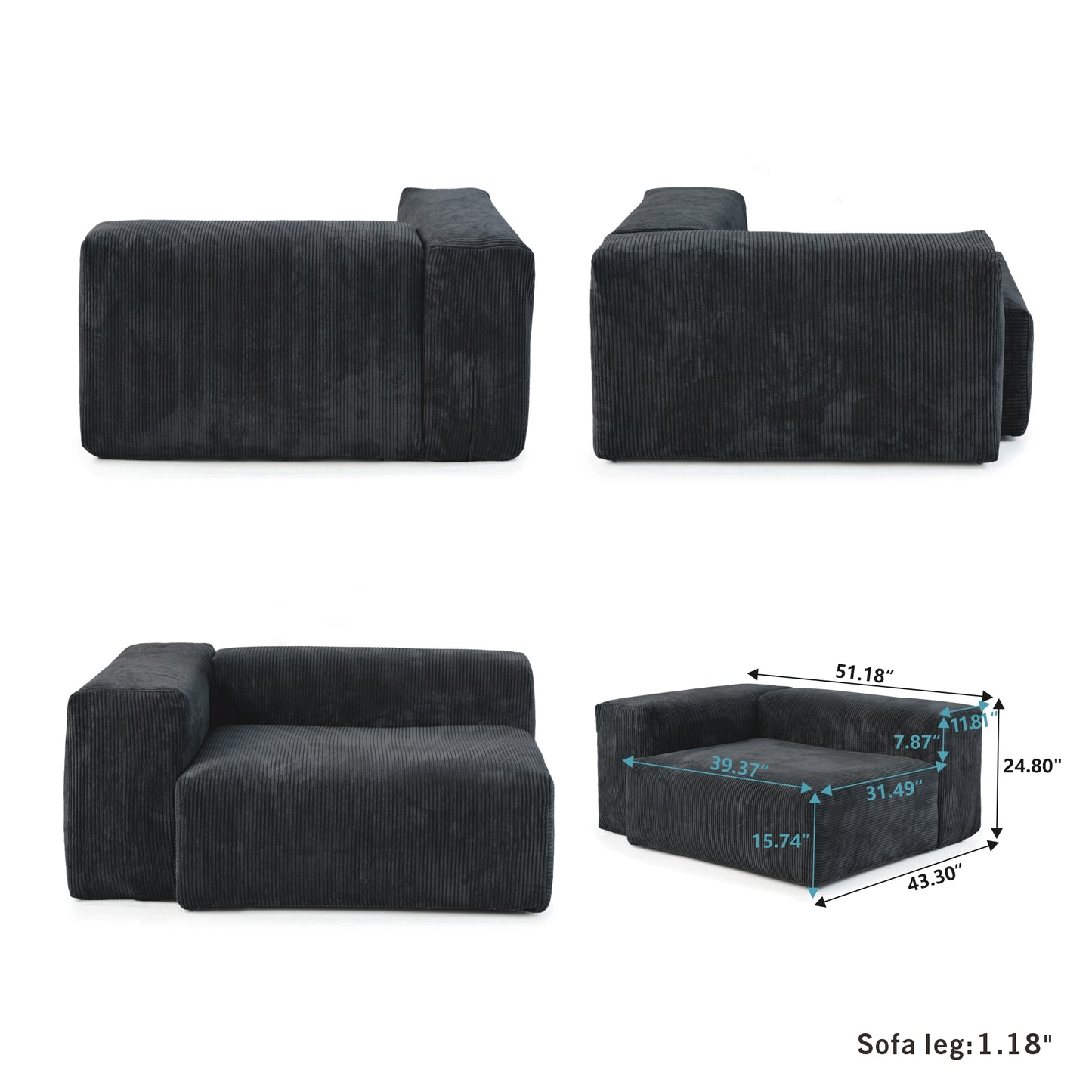 Durable modern sofa suitable for living room, office and hotel ....Black