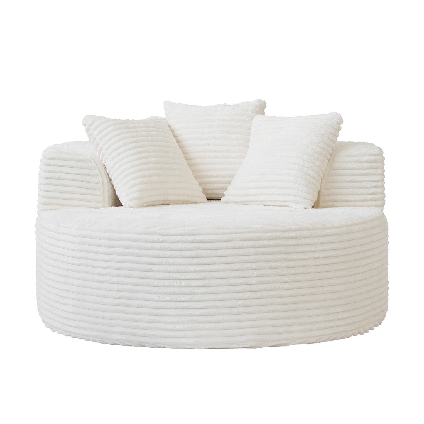 Luxury Corduroy Round Modular Accent Chair & Daybed by Atunus