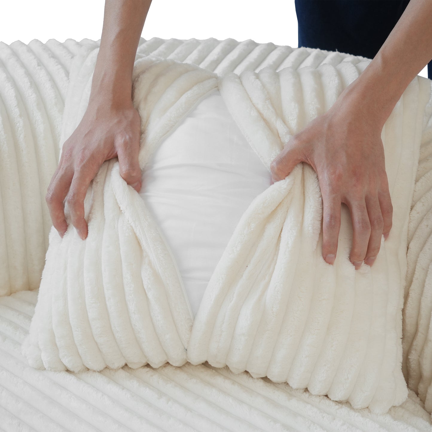 Luxury Corduroy Round Modular Accent Chair & Daybed by Atunus