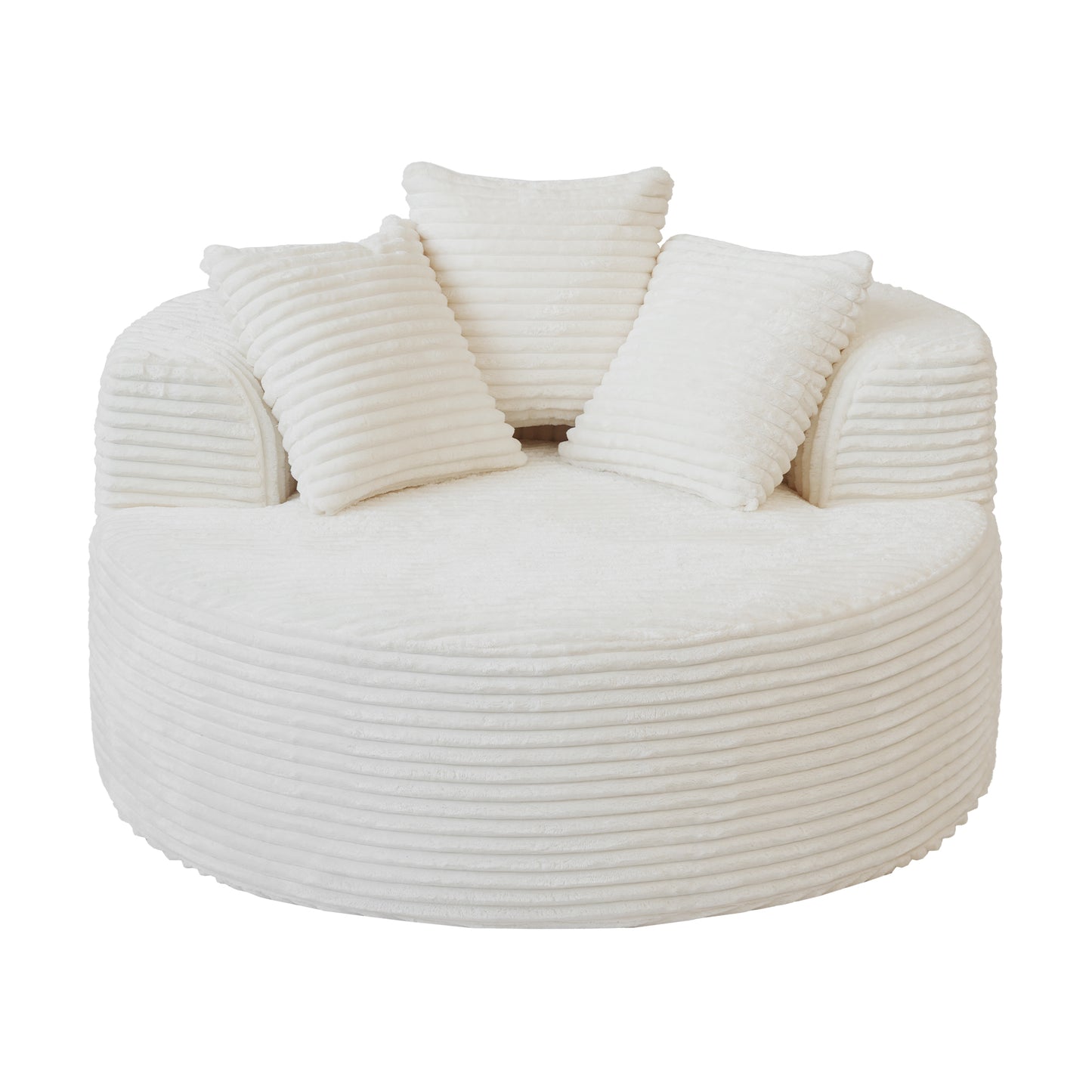 Luxury Corduroy Round Modular Accent Chair & Daybed by Atunus
