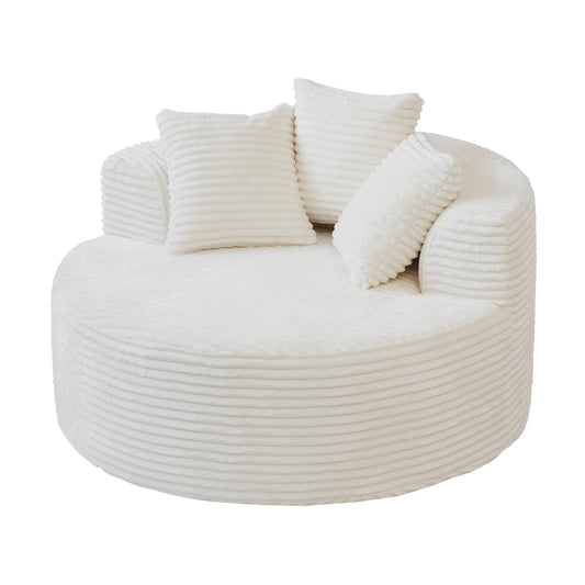 Luxury Corduroy Round Modular Accent Chair & Daybed by Atunus