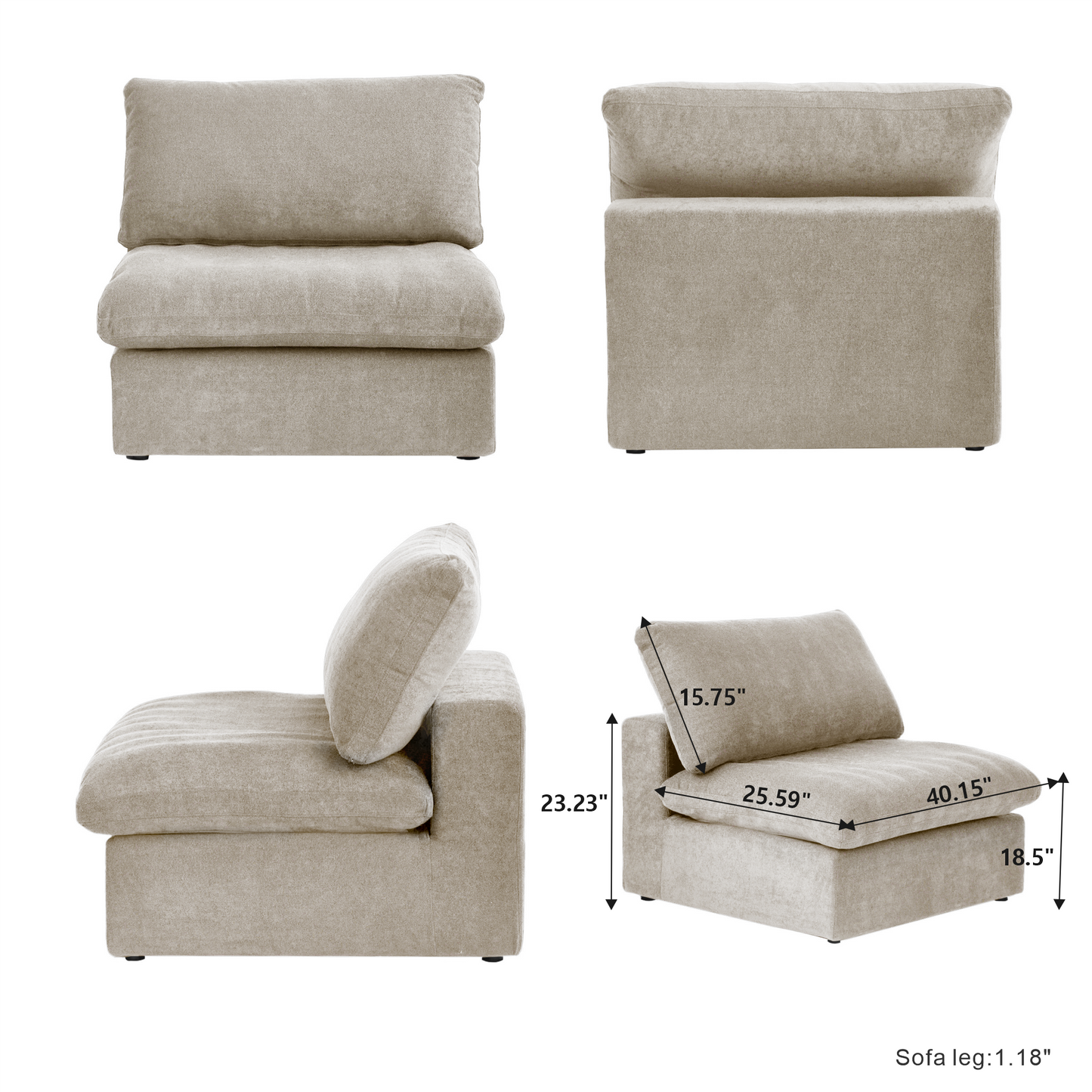 luxurious Corduroy Sectional Sofa Set (Beige) is crafted with a wooden frame and sponge filling, offering durability and comfort. Its modular design and modern style make it versatile for various settings like living rooms, villas, or hotels.