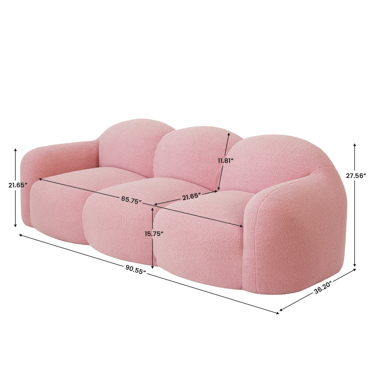 Luxury Cloud-Shaped Teddy Bouclé Sectional Sofa by Atunus