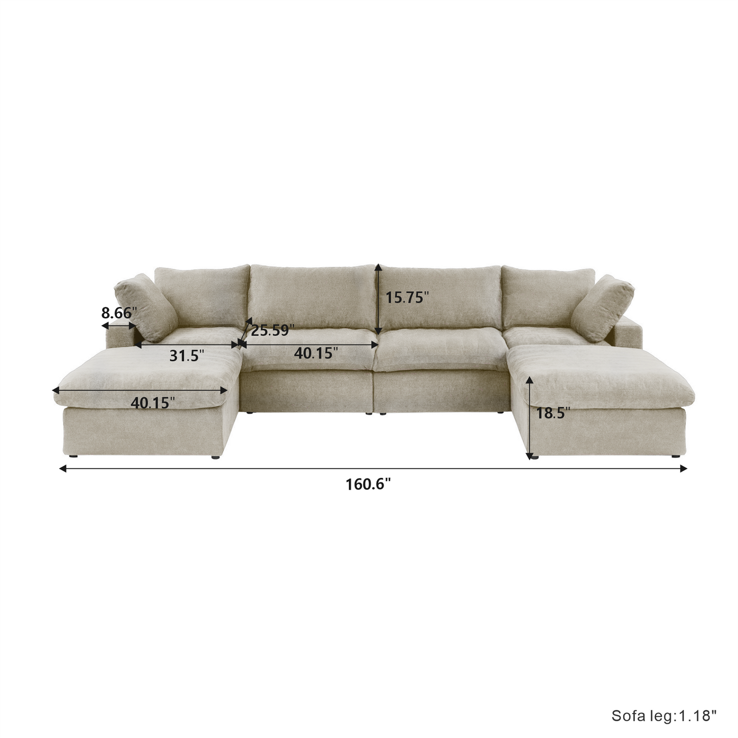 luxurious Corduroy Sectional Sofa Set (Beige) is crafted with a wooden frame and sponge filling, offering durability and comfort. Its modular design and modern style make it versatile for various settings like living rooms, villas, or hotels.