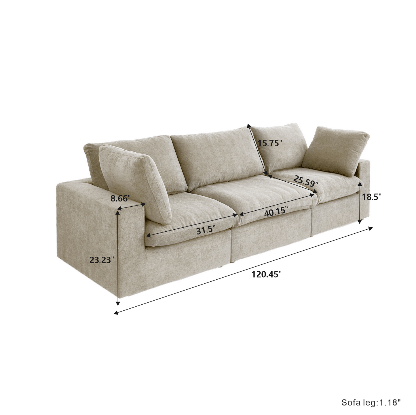 luxurious Corduroy Sectional Sofa Set (Beige) is crafted with a wooden frame and sponge filling, offering durability and comfort. Its modular design and modern style make it versatile for various settings like living rooms, villas, or hotels.