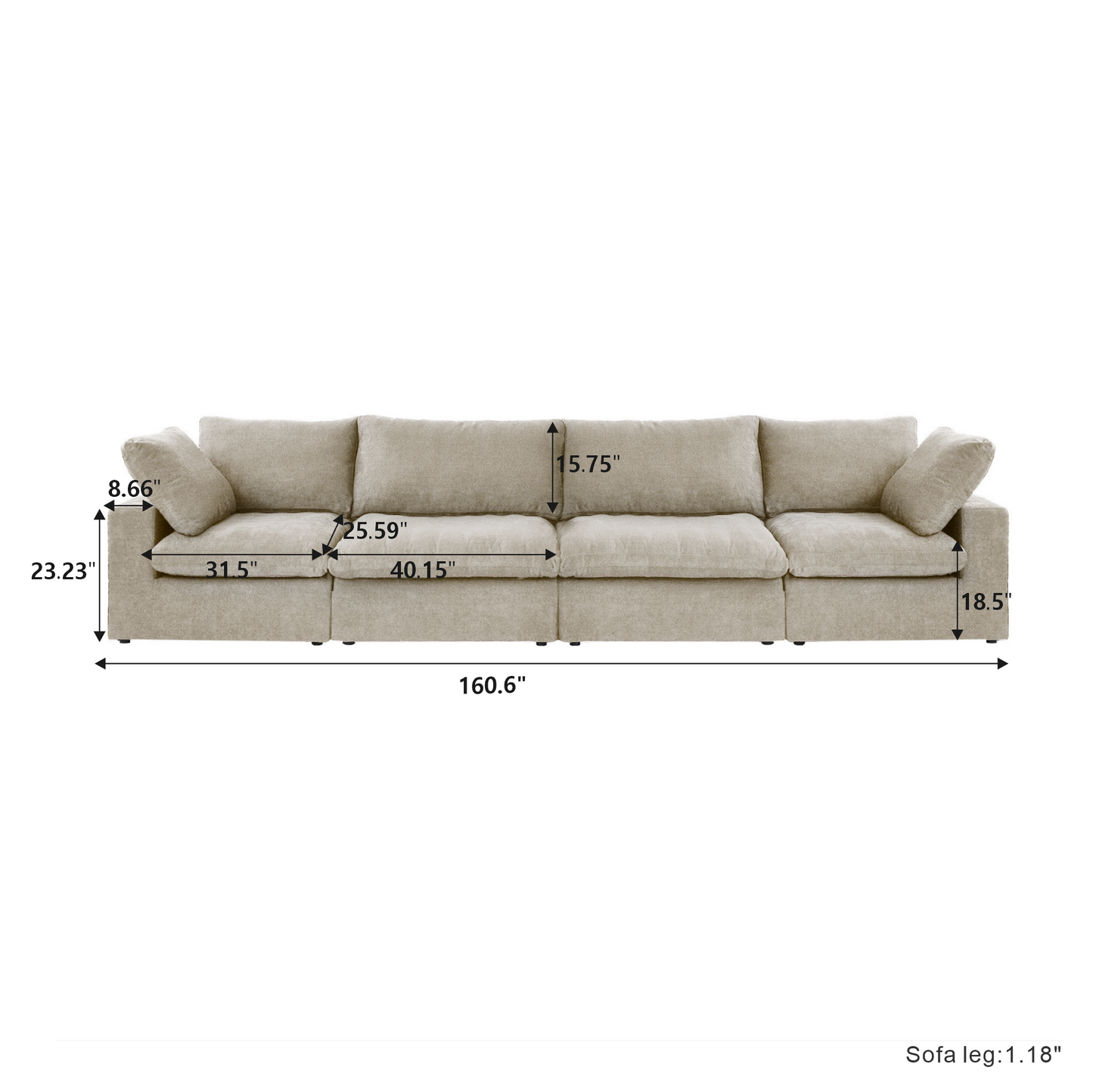 luxurious Corduroy Sectional Sofa Set (Beige) is crafted with a wooden frame and sponge filling, offering durability and comfort. Its modular design and modern style make it versatile for various settings like living rooms, villas, or hotels.