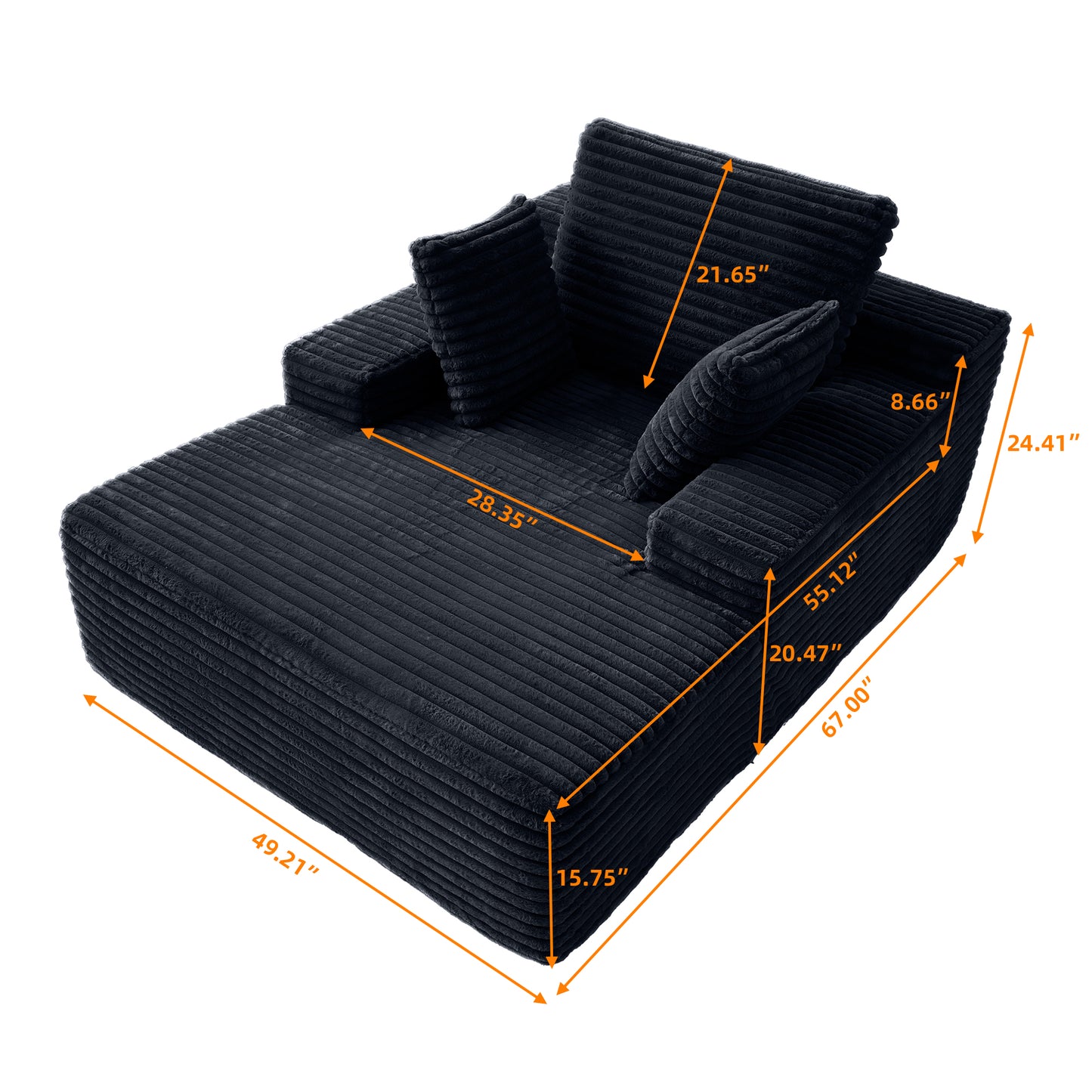 Atunus Corduroy Single Sofa Bed