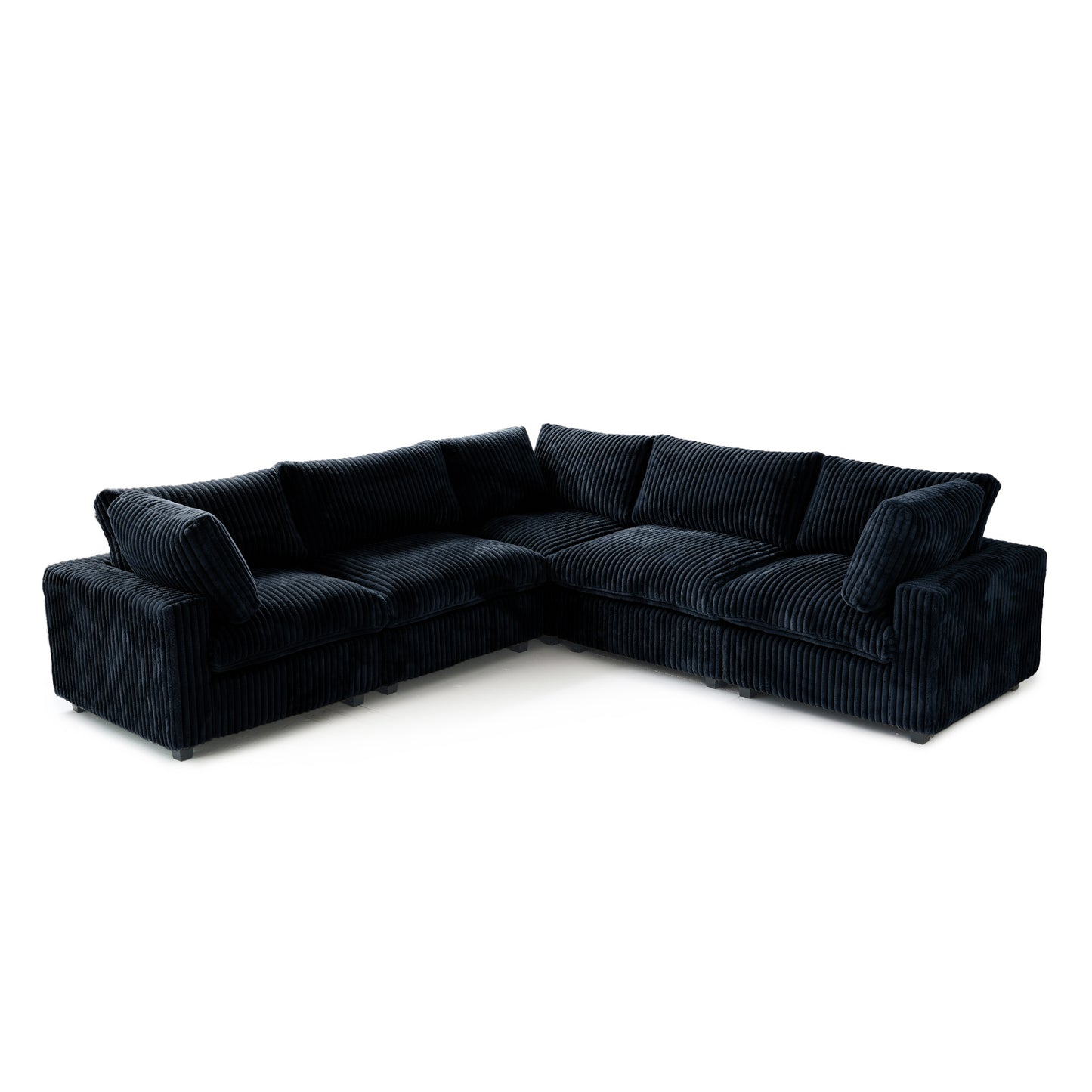 luxurious Corduroy Sectional Sofa Set is crafted with a wooden frame and sponge filling, offering durability and comfort. Its modular design and modern style make it versatile for various settings like living rooms, villas, or hotels. (Copy)