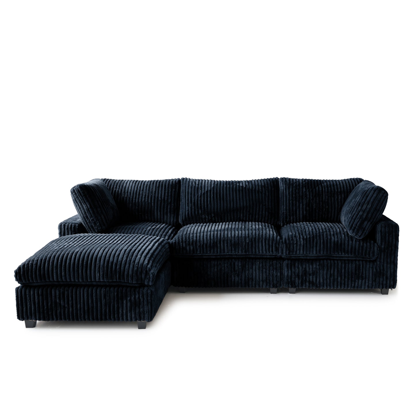 luxurious Corduroy Sectional Sofa Set is crafted with a wooden frame and sponge filling, offering durability and comfort. Its modular design and modern style make it versatile for various settings like living rooms, villas, or hotels. (Copy)