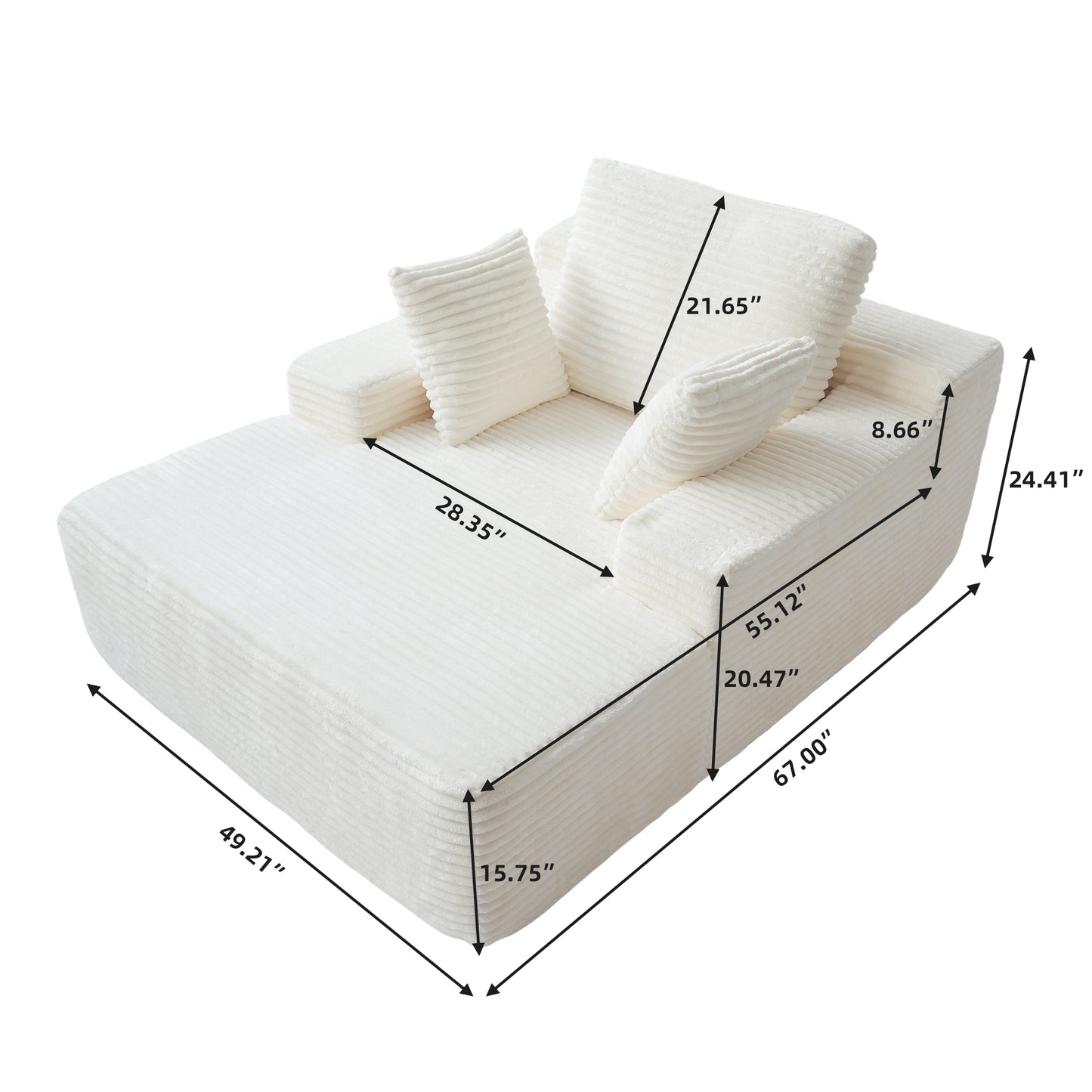 Atunus Corduroy Single Sofa Bed
