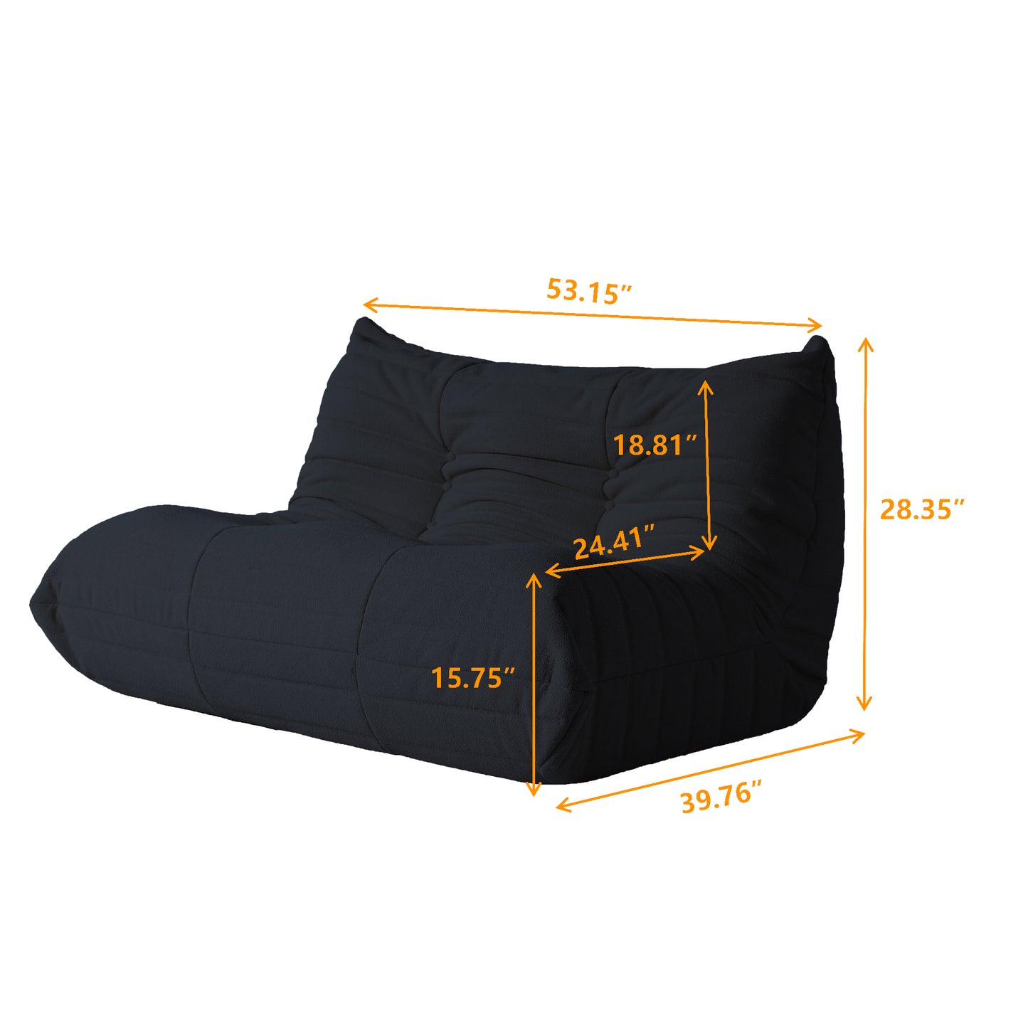 Modular Floor Sofa Set, a contemporary seating solution designed for ultimate comfort and style ..Black