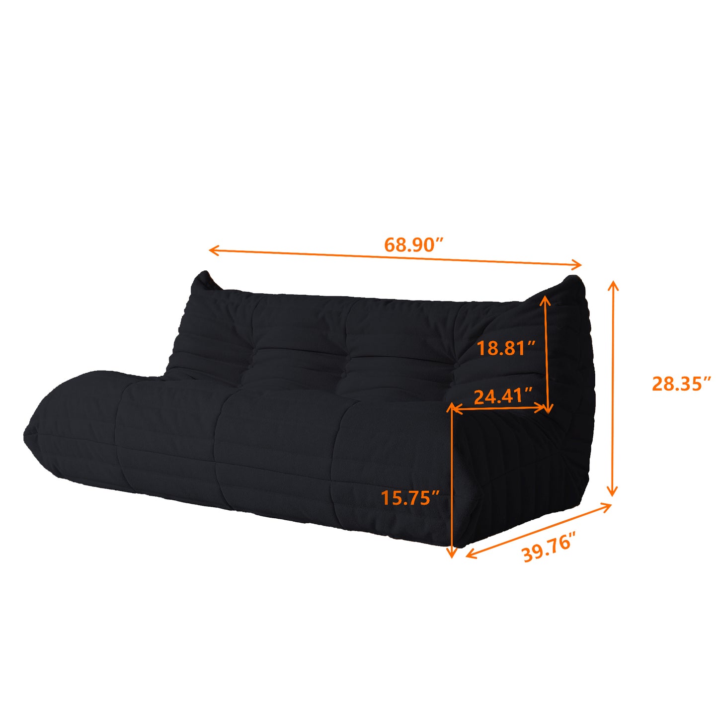 Modular Floor Sofa Set, a contemporary seating solution designed for ultimate comfort and style ..Black