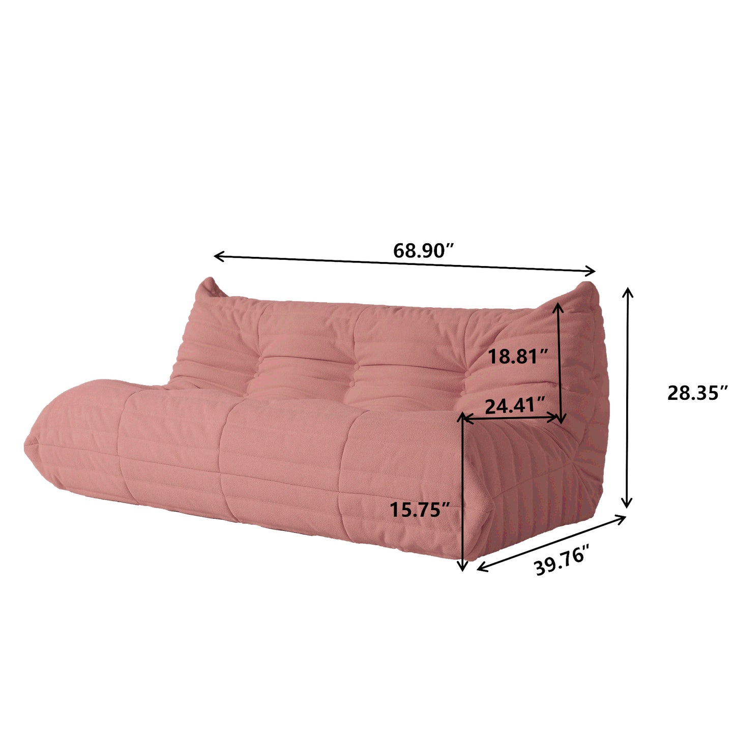 Modular Floor Sofa Set, a contemporary seating solution designed for ultimate comfort and style ..Pink
