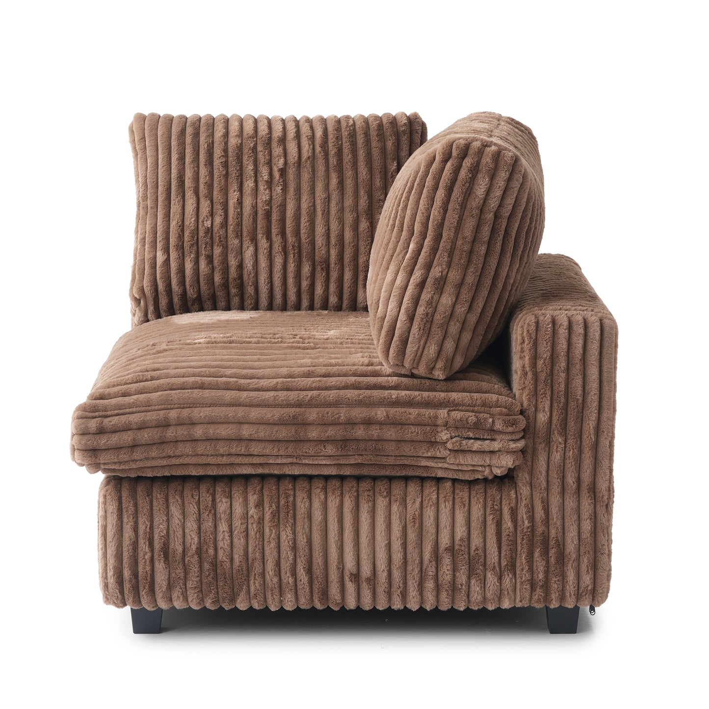 luxurious Corduroy Sectional Sofa Set is crafted with a wooden frame and sponge filling, offering durability and comfort. Its modular design and modern style make it versatile for various settings like living rooms, villas, or hotels.
